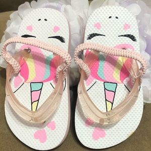 unicorn flip flops children's place